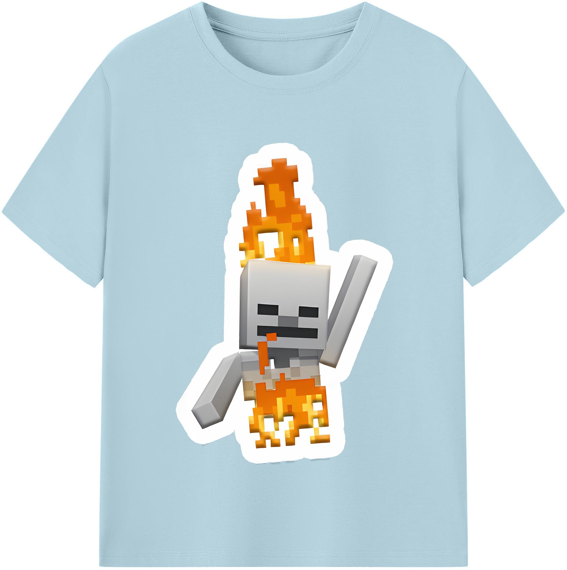 （画像用） マインクラフト ブロックの世界 Minecraft MC Block world 綿100％半袖Tシャツ（フロントプリント）